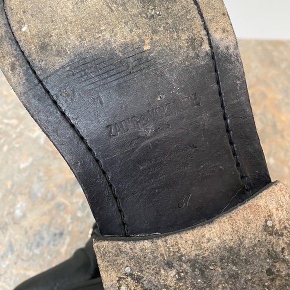 Zadig & Voltaire Laureen Spike Ankle Boots Shoes Black Leather - Picture 8 of 10